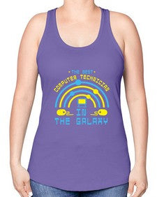 The best computer technician in the galaxy 13# - computer -Racerback Tank