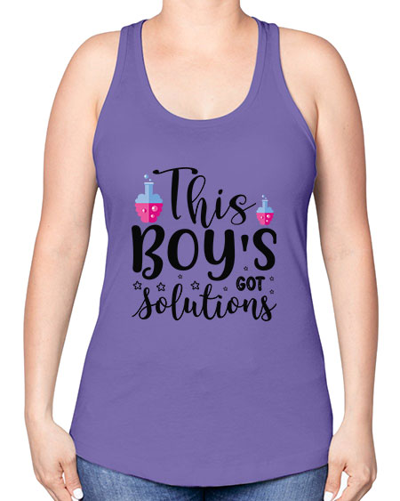 This Boy s Got Solutions 20# - general science -Racerback Tank