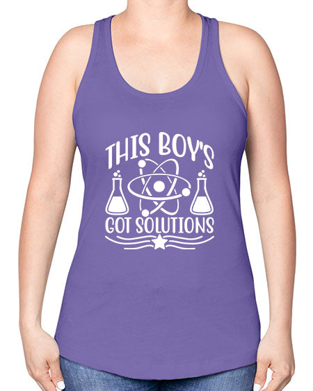 This Boy s Got Solutions 21# - general science -Racerback Tank