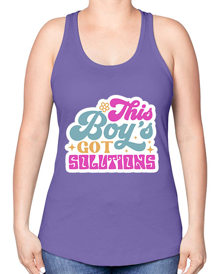 This boys got solutions 19# - general science -Racerback Tank