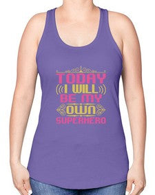Today i will be 255# - cartoon super hero -Racerback Tank