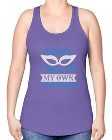 Today i will be my 256# - cartoon super hero -Racerback Tank