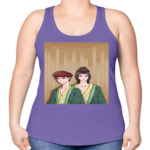 Two man in a hot spring 18# - anime -Racerback Tank