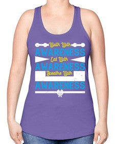 Walk with awareness Eat with awareness Breathe with awareness Style 9# - Self awareness -Racerback Tank