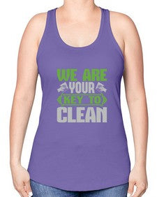 We are your key to clean Style 464# - cleaner -Racerback Tank