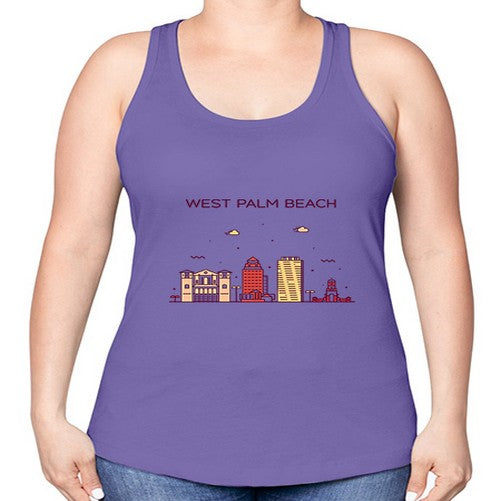 WestPalmBeach 2127# - cities -Racerback Tank