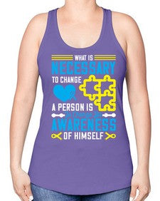 What is necessary to change a person is to change his awareness of himself Style 8# - Self awareness -Racerback Tank