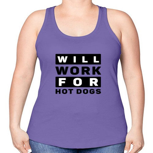 Will Work For Style 1# - dogs -Racerback Tank