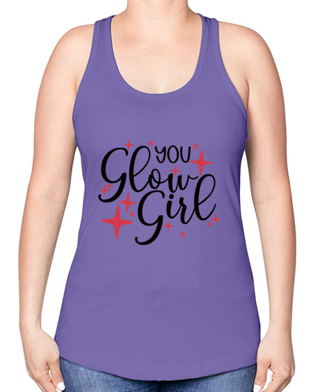 Yo Glow Girl Style 6# - beauty - fashion -Racerback Tank