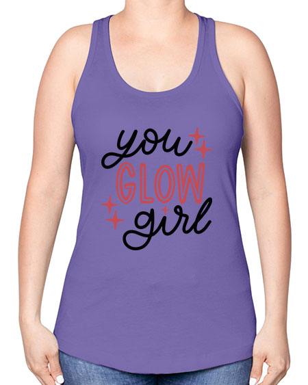 You Glow Girl Style 5# - beauty - fashion -Racerback Tank