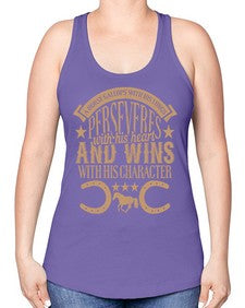 a horse gallop with his lungs perseveres with his heart - horse -Racerback Tank