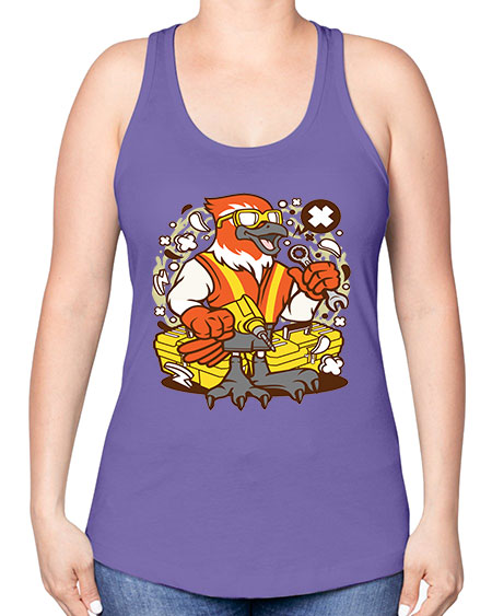 bird mechanic worker 21# - birds -Racerback Tank