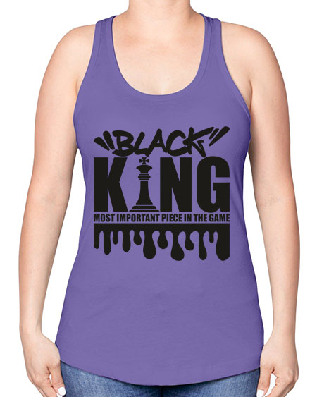 black king 214# - black words and phrases -Racerback Tank