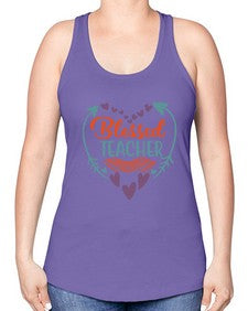 blessed teacherrr 634# - teacher -Racerback Tank