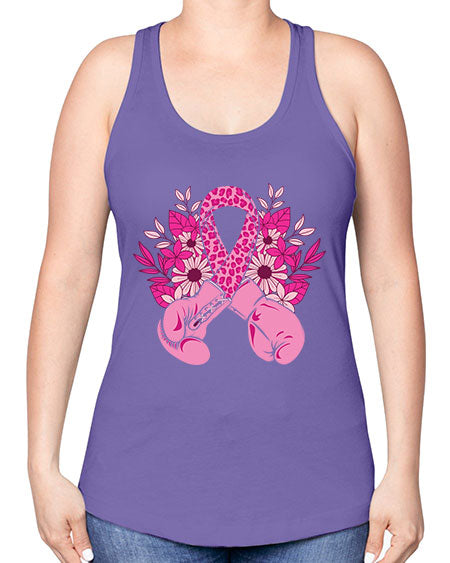 boxing gloves breast cancer - breast cancer -Racerback Tank