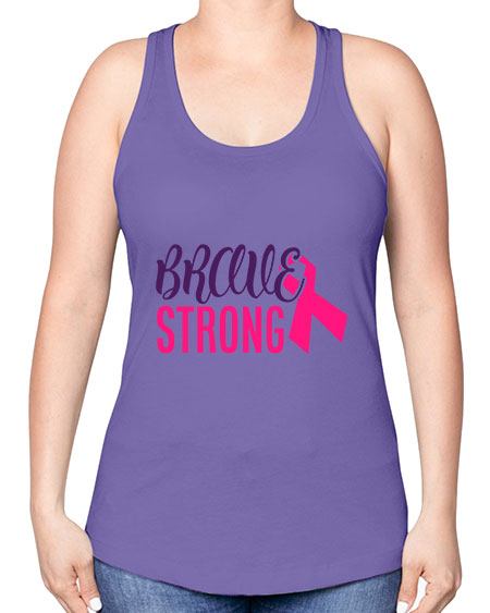 brave strong Style 15# - breast cancer -Racerback Tank