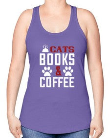 cats books and coffee Style 38# - cats -Racerback Tank