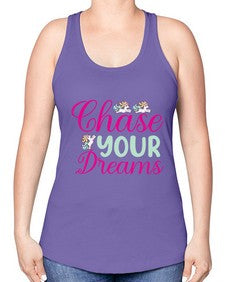 chase your dreams 79# - unicorn -Racerback Tank