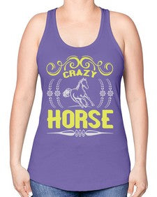 crazy horse Style 9# - horse -Racerback Tank