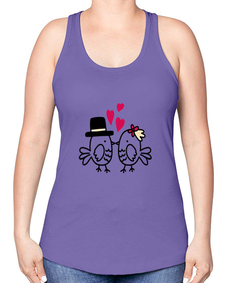 cute little birds 29# - birds -Racerback Tank