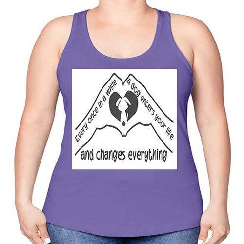 dog changes everything 75# - dogs -Racerback Tank
