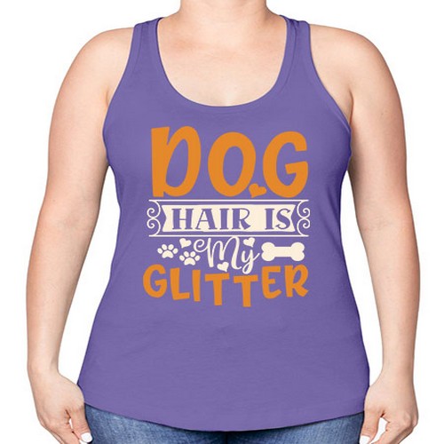 dog hair is my glitter 80# - dogs -Racerback Tank