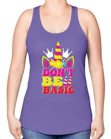 dont be basic 94# - unicorn -Racerback Tank