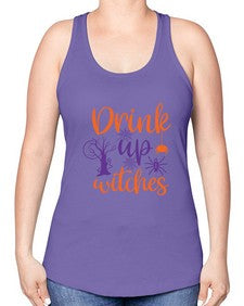 drink up witches 40# - witch -Racerback Tank