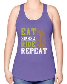 eat sleep ride repeat Style 7# - horse -Racerback Tank