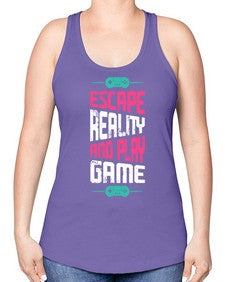 escape reality and play 80# - video games -Racerback Tank