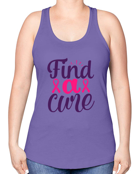 find a cure - breast cancer -Racerback Tank