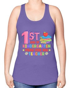 first day of Kindergarten Pray 106# - kindergarten -Racerback Tank