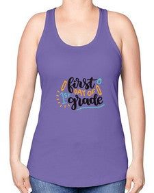 first day of first grade 102# - first grade -Racerback Tank