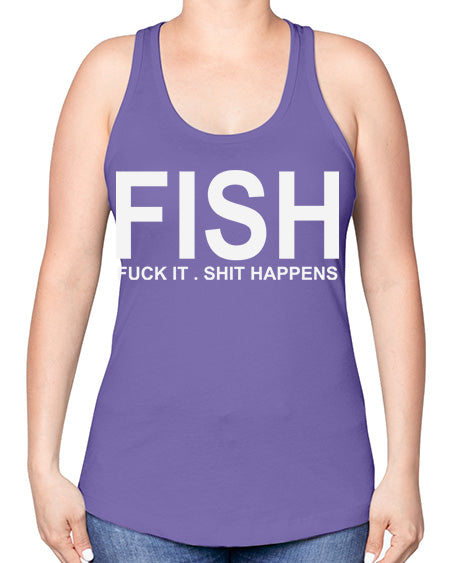 fish sarcastic t shirt 54# - shark-fish -Racerback Tank