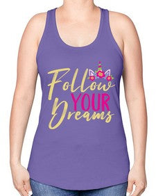 follow your dreams 133# - unicorn -Racerback Tank