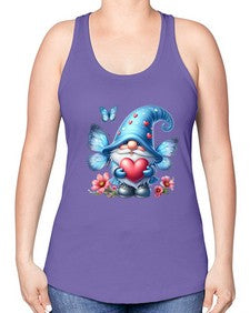 gnome with butterfly 01# - gnome -Racerback Tank