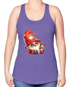 gnome with butterfly 04# - gnome -Racerback Tank