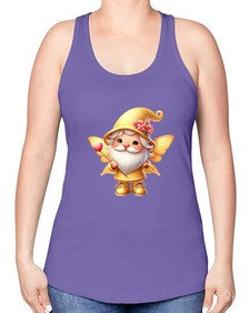 gnome with butterfly 05# - gnome -Racerback Tank