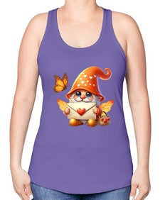 gnome with butterfly 06# - gnome -Racerback Tank