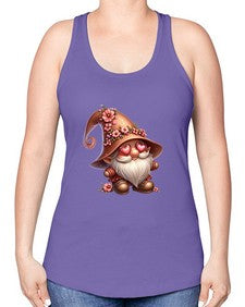 gnome with butterfly 15# - gnome -Racerback Tank