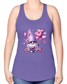gnome with butterfly 19# - gnome -Racerback Tank