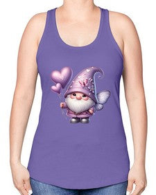 gnome with butterfly 25# - gnome -Racerback Tank