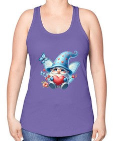 gnome with butterfly 28# - gnome -Racerback Tank