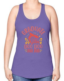 graduate shark doo doo doo doo 221# - graduation -Racerback Tank