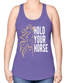 hold your horse Style 5# - horse -Racerback Tank