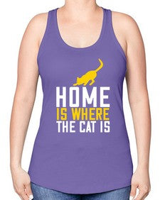 home is where the cat is Style 49# - cats -Racerback Tank