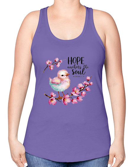 hope anchors the soul 41# - birds -Racerback Tank