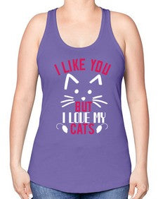 i like you but ilike my cats Style 53# - cats -Racerback Tank