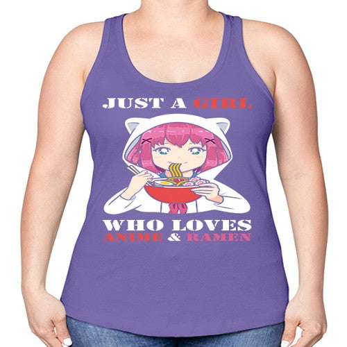 just a girl who loves anime and ramen258# - anime -Racerback Tank