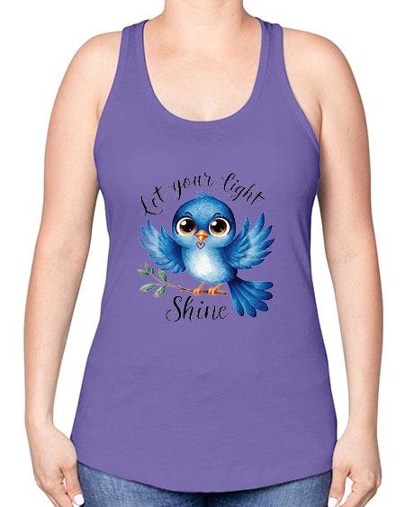 let your light shine 61# - birds -Racerback Tank
